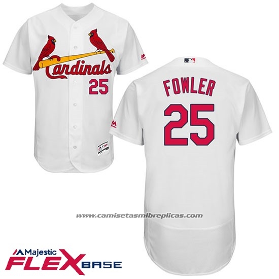 Camiseta Beisbol Hombre St. Louis Cardinals 25 Dexter Fowler Crema 2017 Flex Base